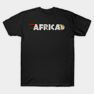 African Flag Colors Distressed Spotted Hyena T-Shirt